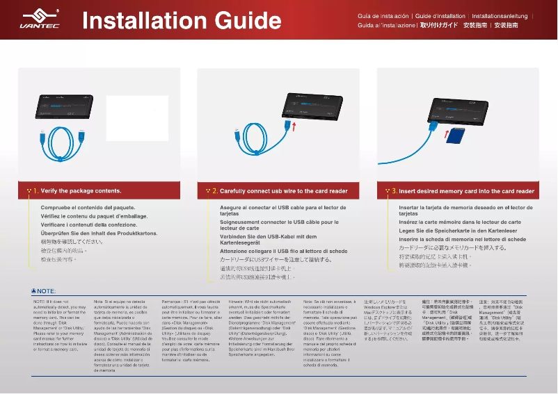 Page n°1 - Manuel utilisateur Vantec UGT-CR513
