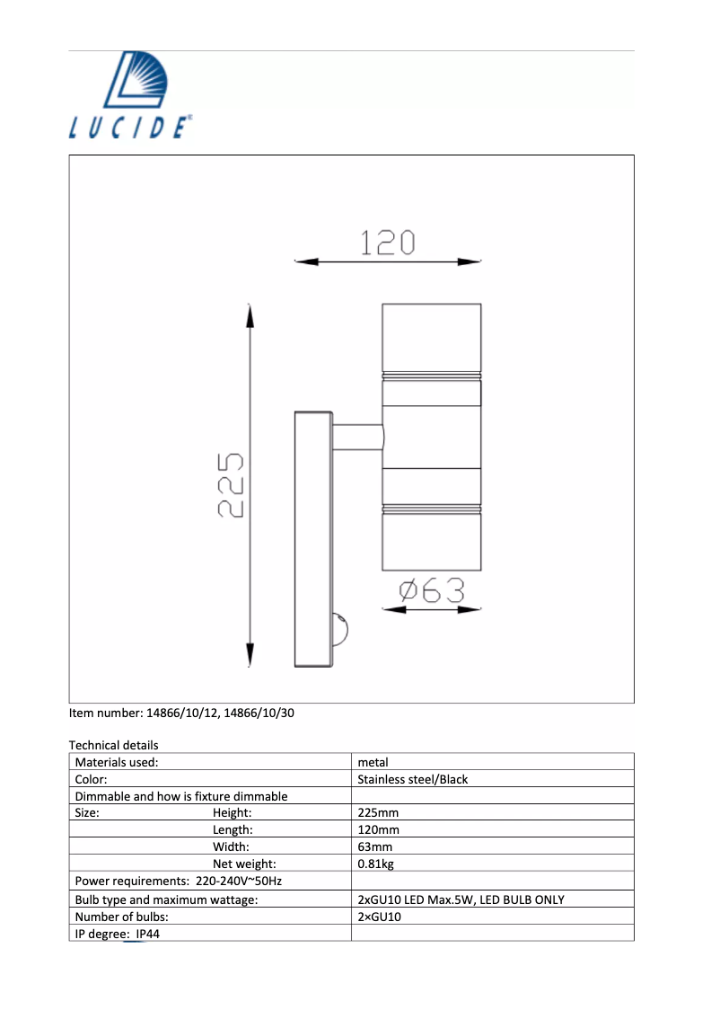 Page 1 de la notice Manuel utilisateur Eglo Arne-LED