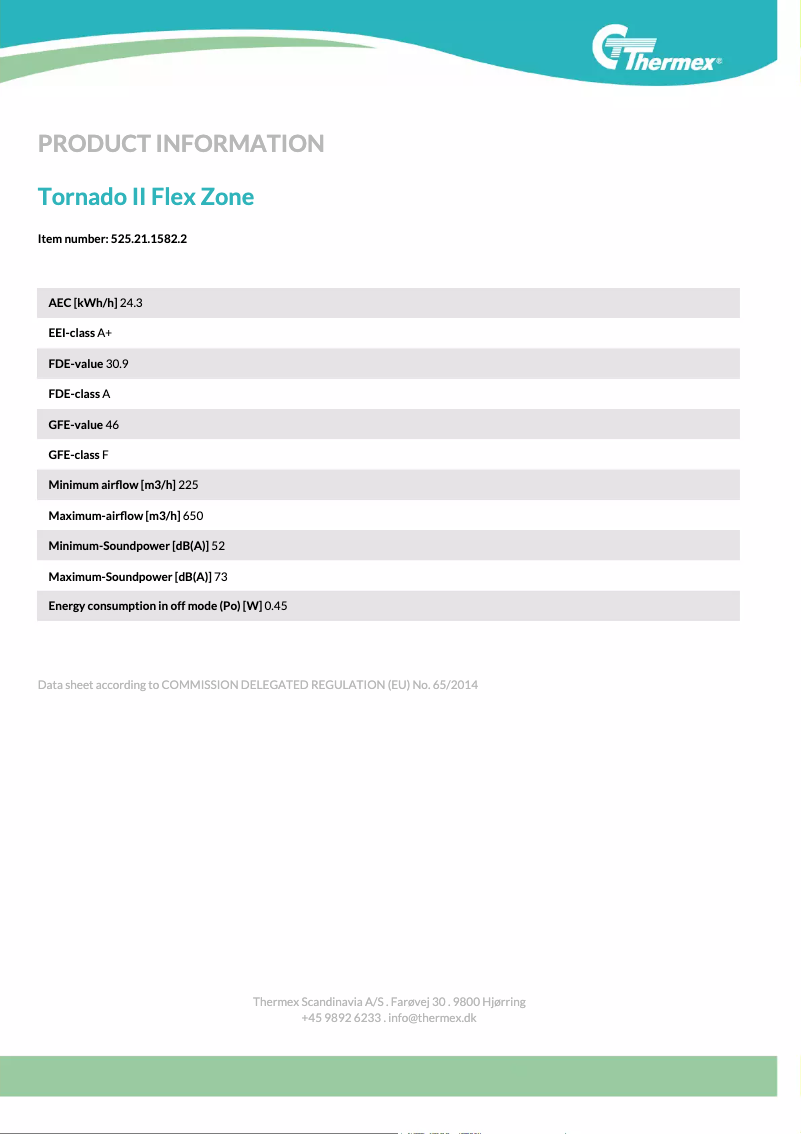 Image de la première page du manuel de l'appareil Tornado II Flex Zone