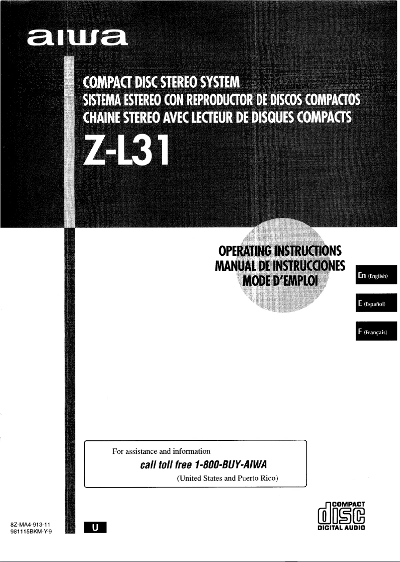 Page n°1 - Manuel utilisateur Aiwa Z-L31