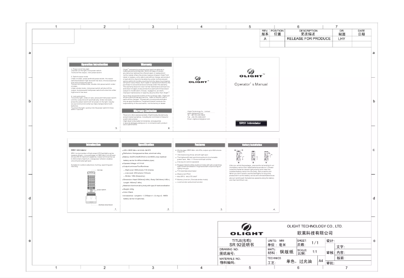 Page n°1 - Manuel utilisateur Olight SR51 Intimidator