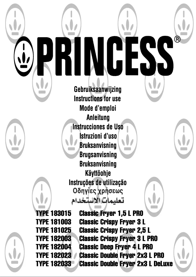 Page 1 de la notice Manuel utilisateur Princess 181003 Classic Crispy