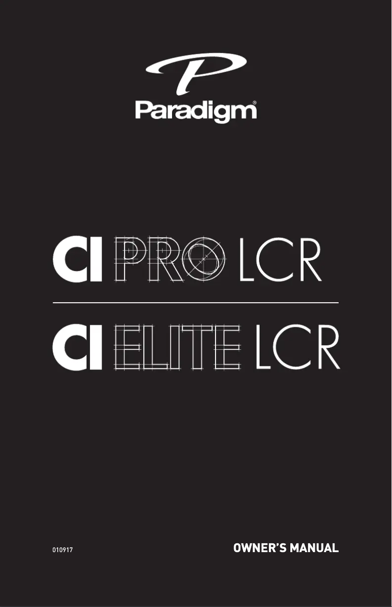Page n°1 - Manuel utilisateur Paradigm CI Pro P1-LCR