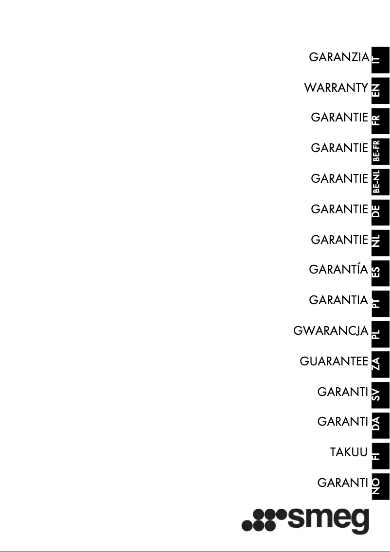 Page n°1 - Informations de garantie Smeg CVI138LG