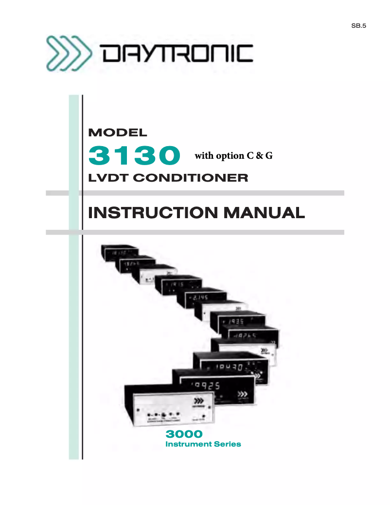 Page 1 de la notice Manuel utilisateur Daytronic 3130BC