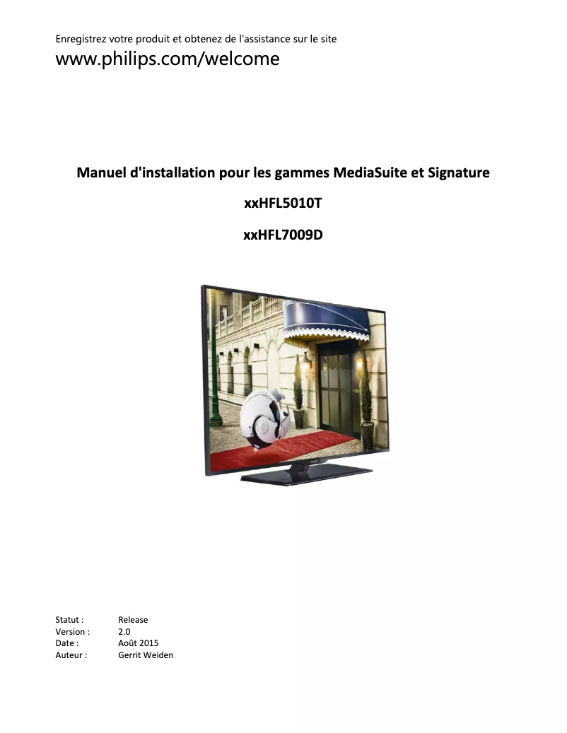 Image de la première page du manuel de l'appareil 28HFL5010T