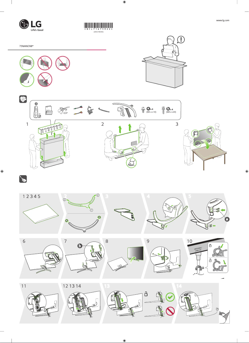 Page 1 of the manual User Manual LG 75NANO98PNA