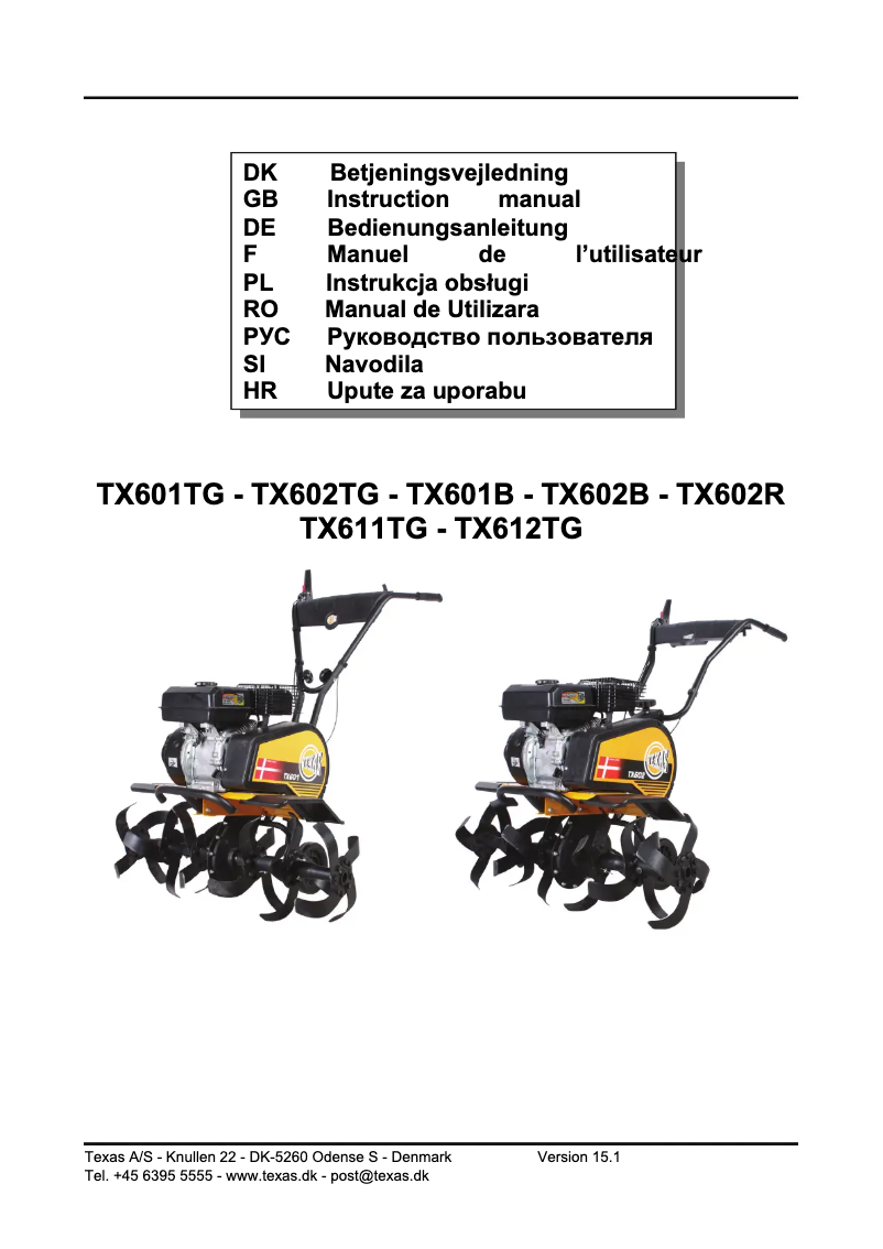 Page n°1 - Manuel utilisateur Texas TX602R