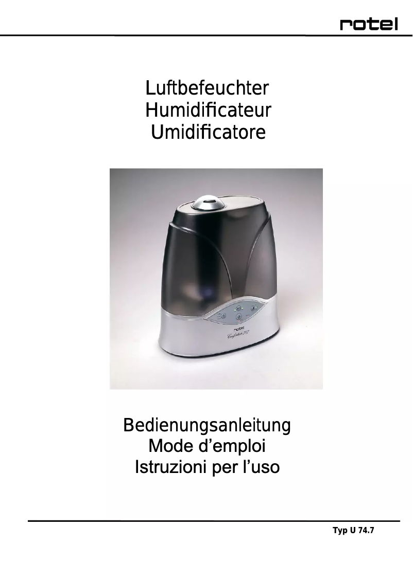 Imagen de la primera página del manual del dispositivo Confortair 747