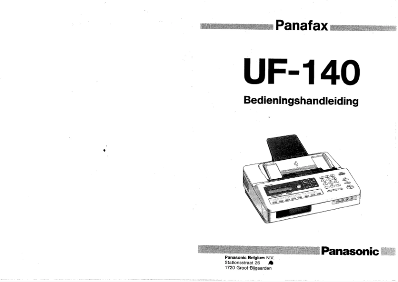 Image de la première page du manuel de l'appareil Panafax UF-140