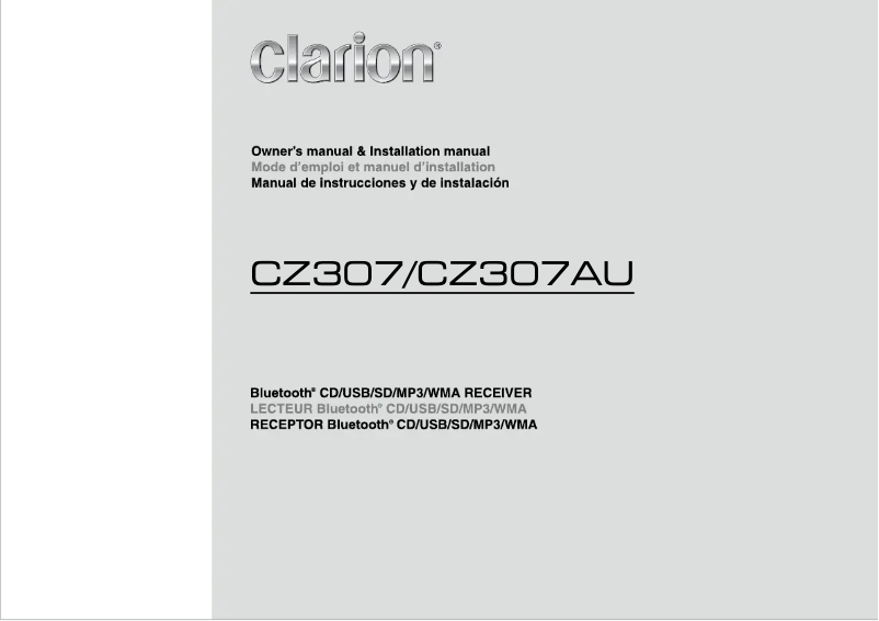 Page n°1 - Manuel utilisateur Clarion CZ307