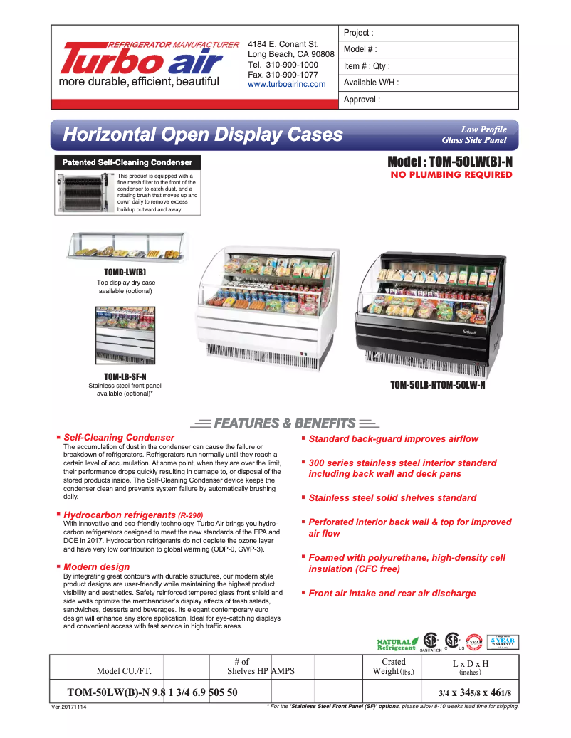 Imagen de la primera página del manual del dispositivo TOM-50L