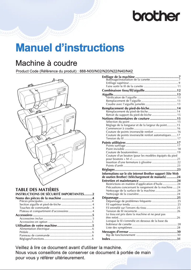 Image de la première page du manuel de l'appareil CS120WTs