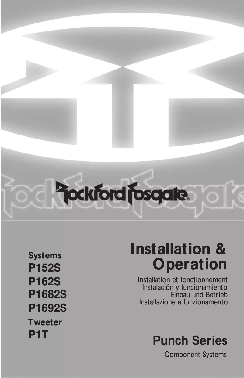 Page n°1 - Manuel utilisateur Rockford Fosgate Punch P152S