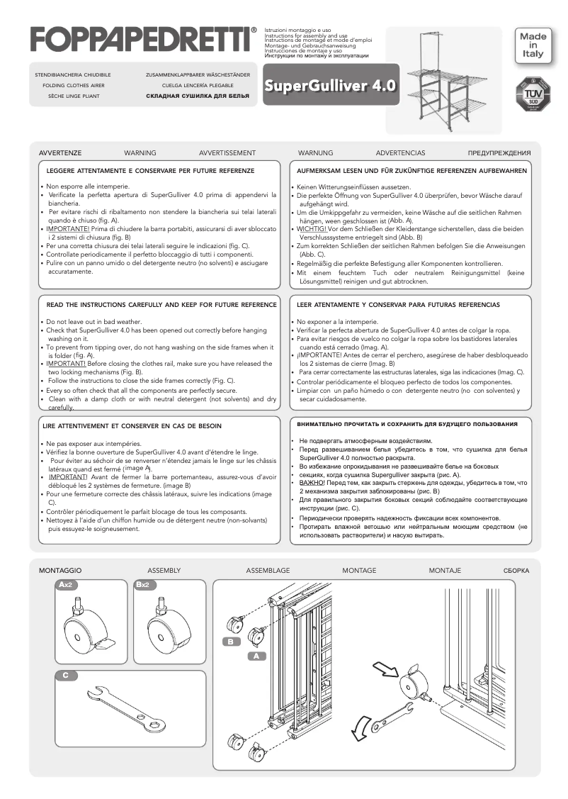 Page n°1 - Manuel utilisateur Foppapedretti SuperGulliver 4.0