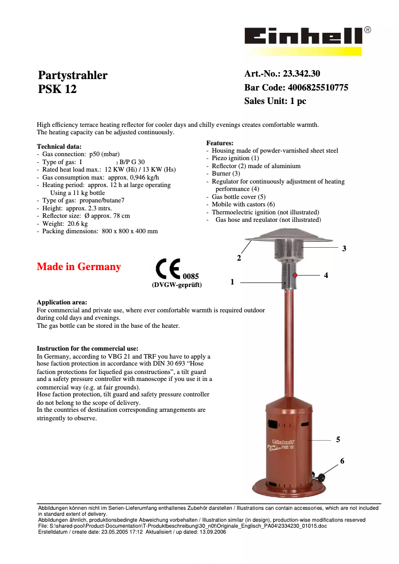 Image de la première page du manuel de l'appareil PSK 12