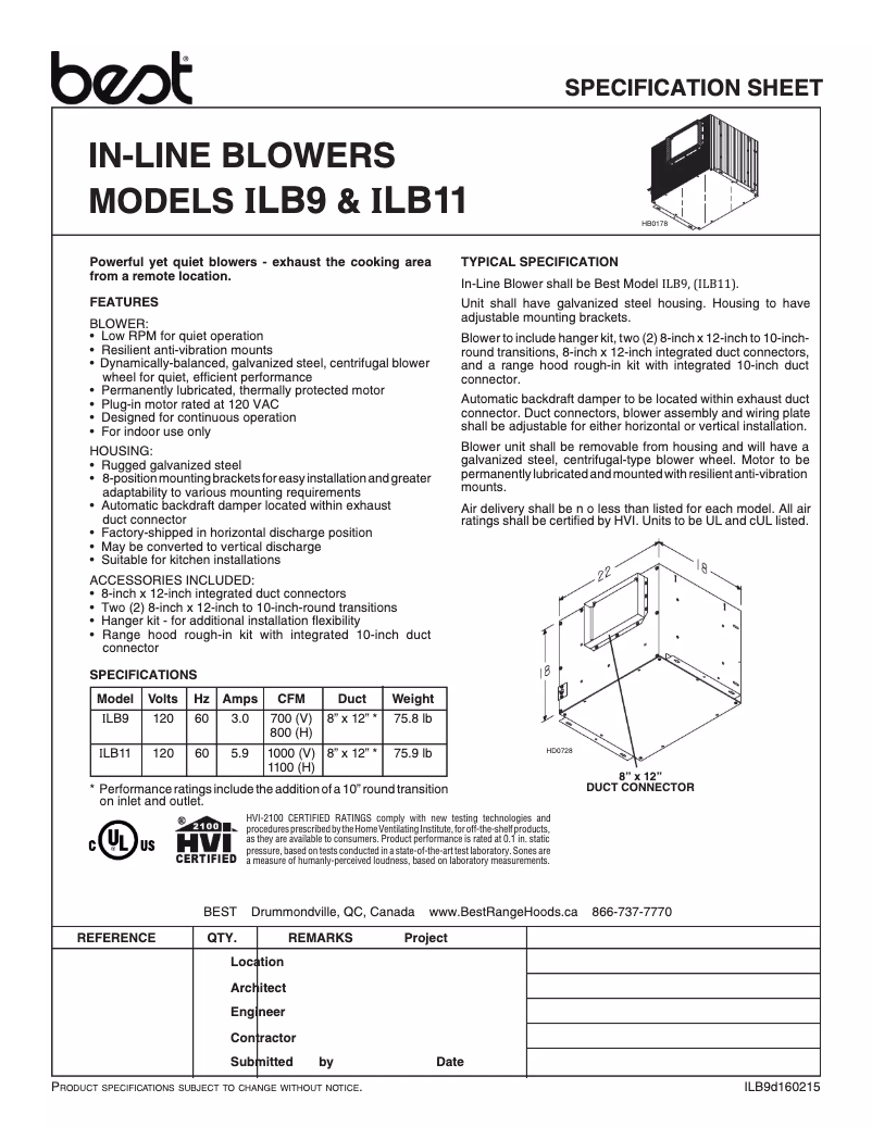 Image de la première page du manuel de l'appareil ILB9