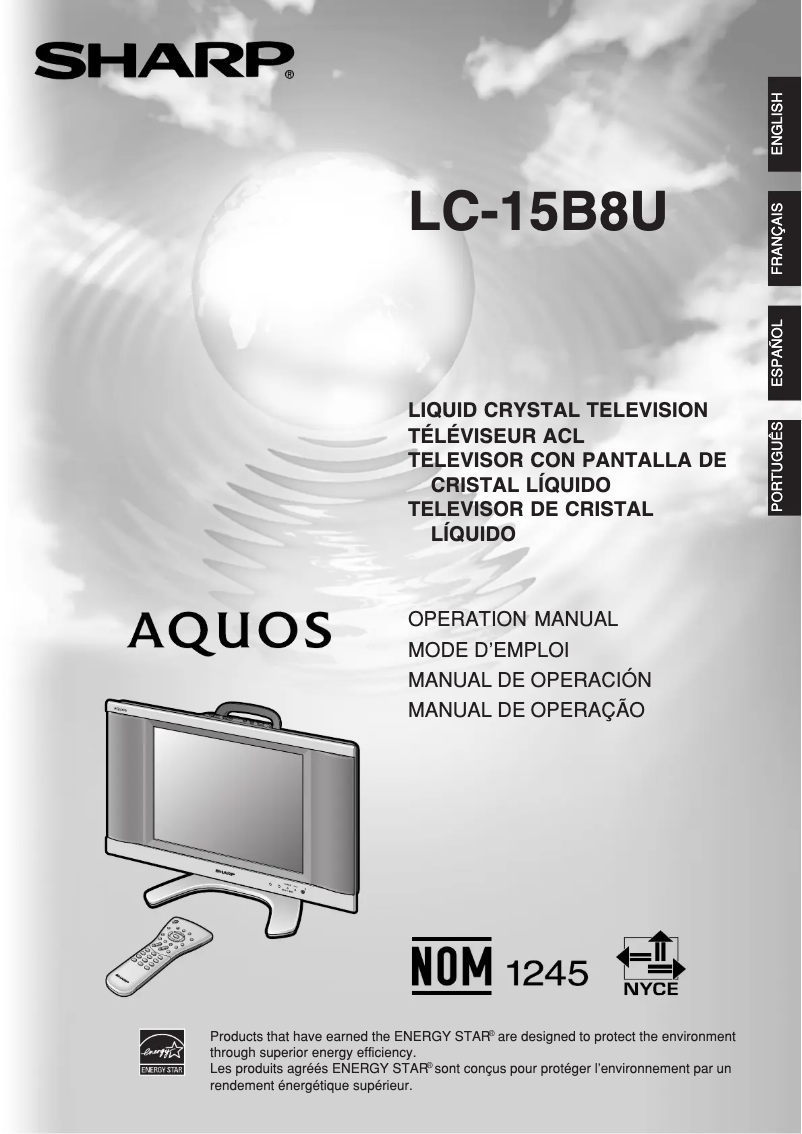 Page n°1 - Manuel utilisateur Sharp LC-15B8U-S