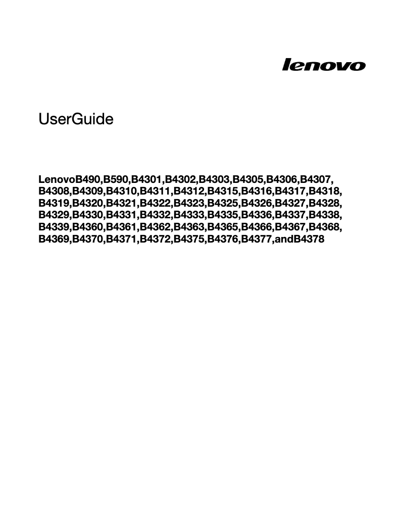 Page n°1 - Manuel utilisateur Lenovo B490