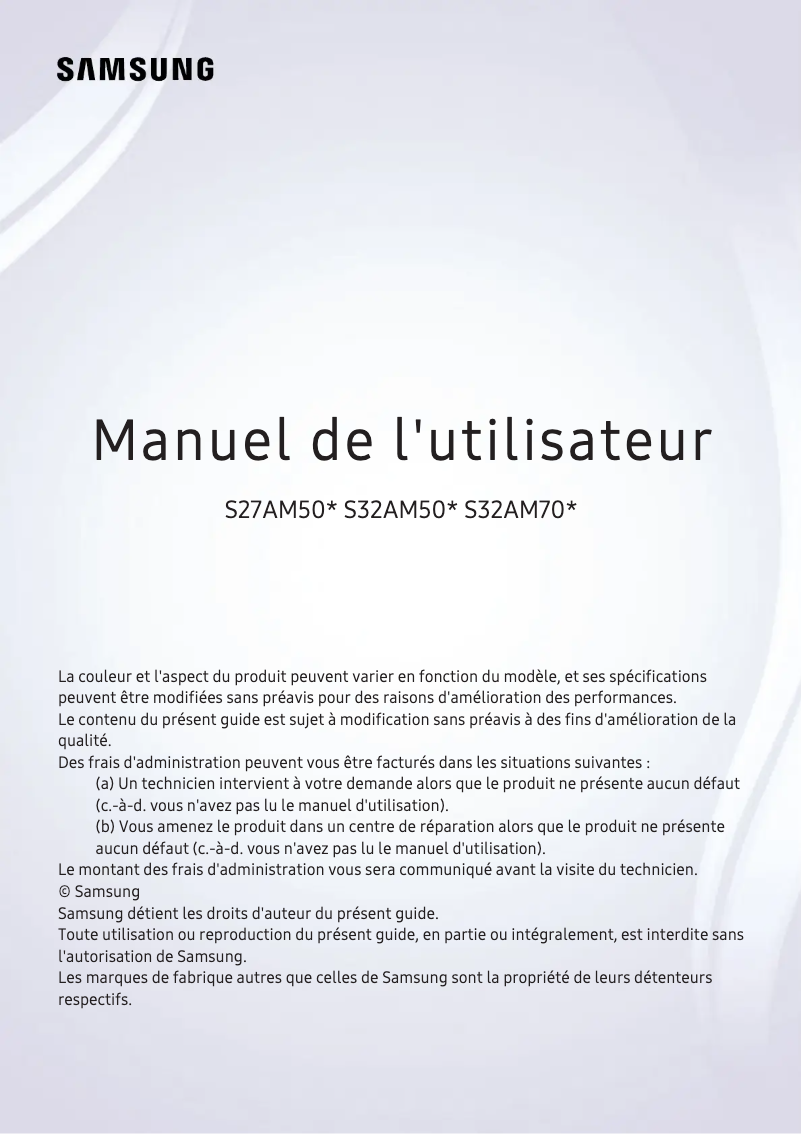 Image de la première page du manuel de l'appareil S32AM500NR