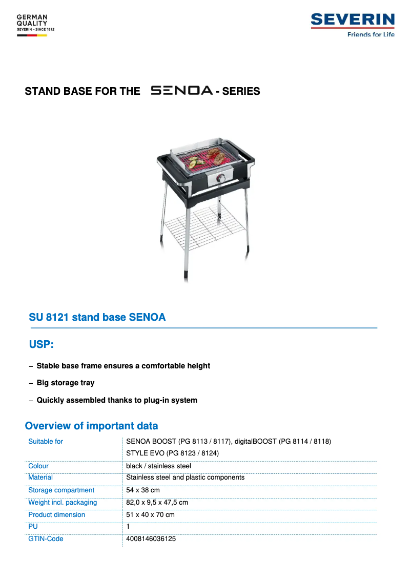 Page 1 de la notice Manuel utilisateur Severin SU 8121