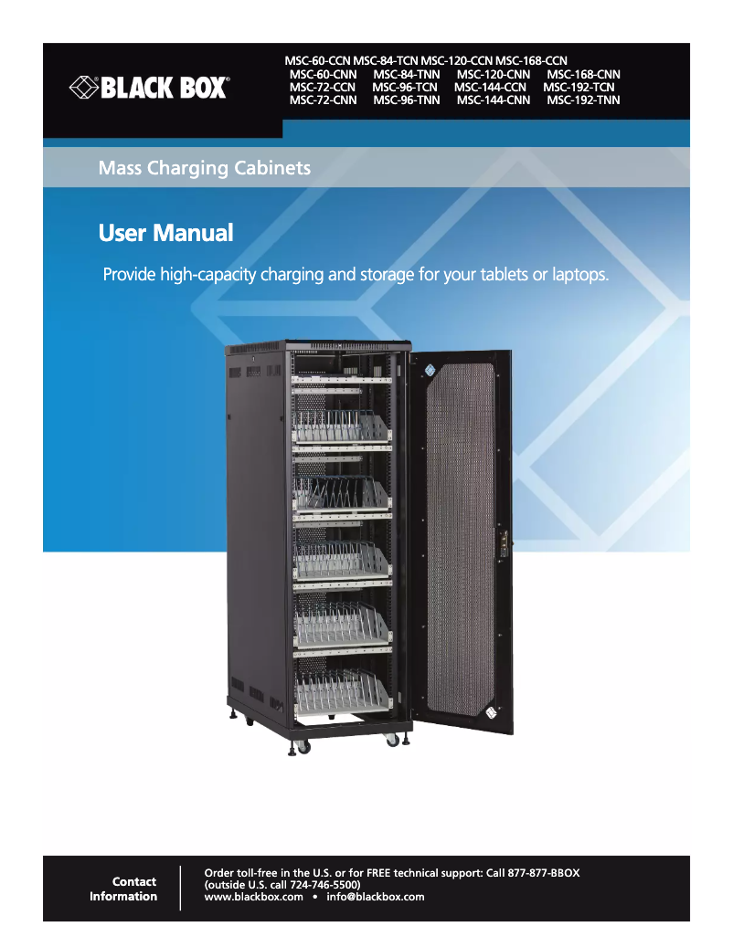 Page n°1 - Manuel utilisateur Black Box MSC-96-TCN