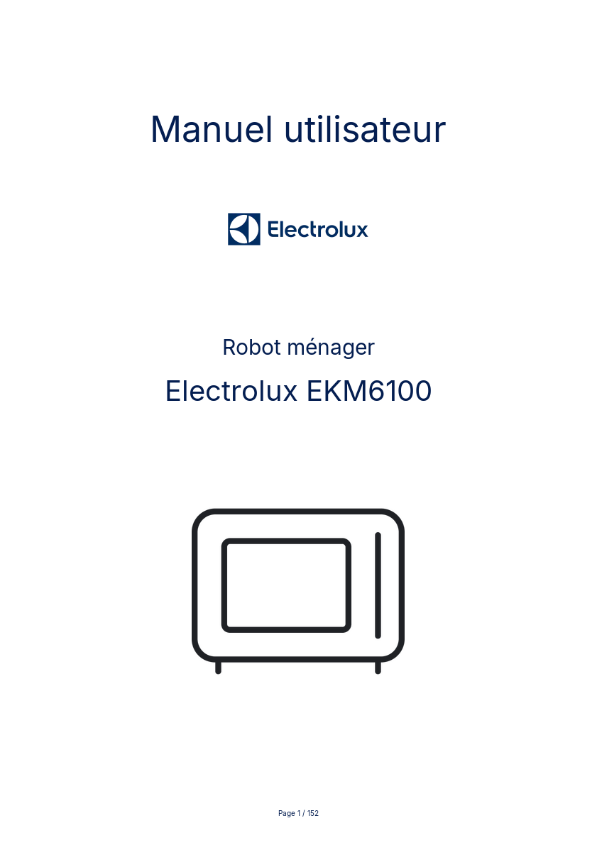 Page n°1 - Manuel utilisateur Electrolux EKM6100