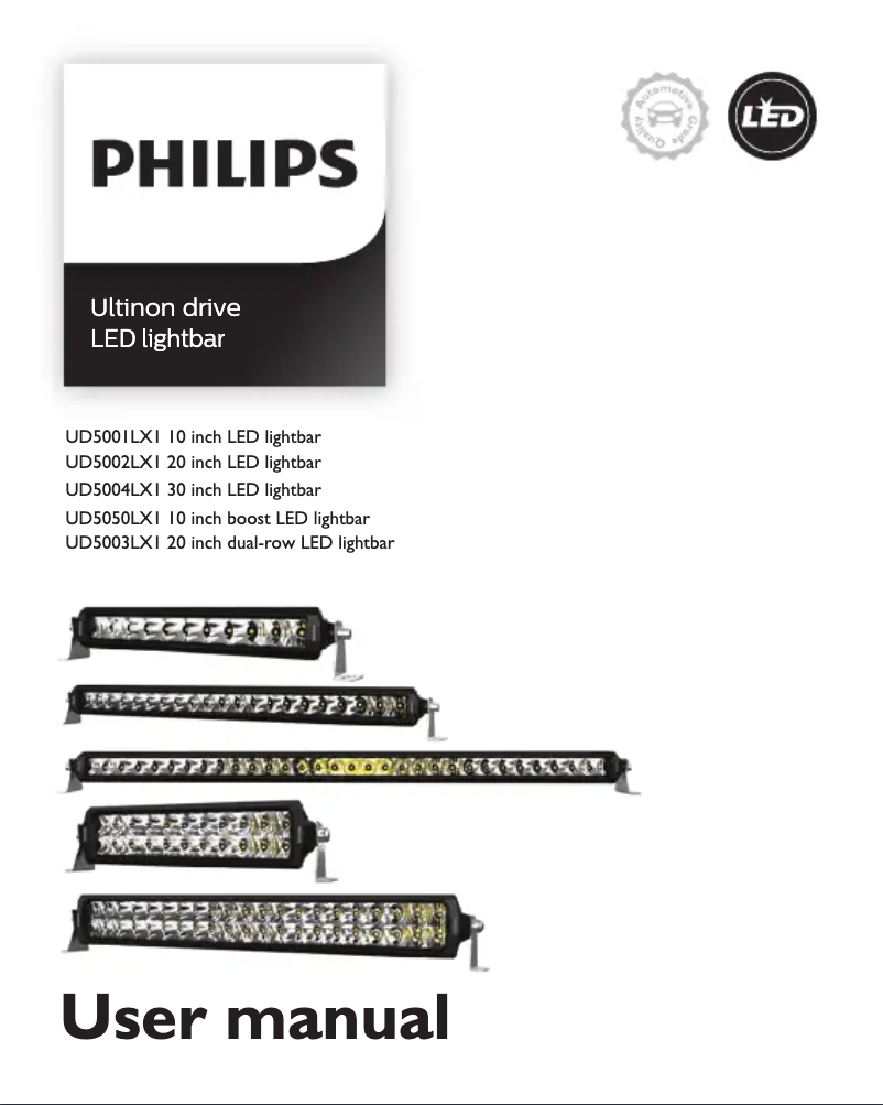 Page n°1 - Manuel utilisateur Philips Ultinon Drive 5003L UD5003LX1