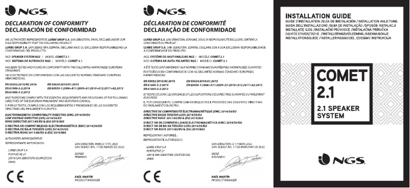 Page n°1 - Manuel utilisateur NGS Comet 2.1