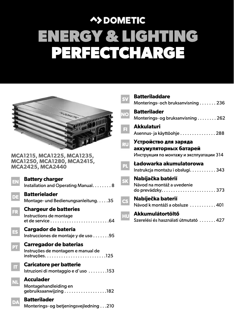 Page n°1 - Manuel utilisateur Dometic PerfectCharge MCA 1250