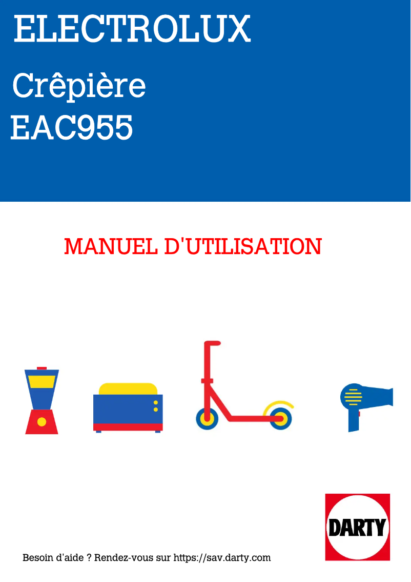 Page 1 de la notice Manuel utilisateur Electrolux EAC955