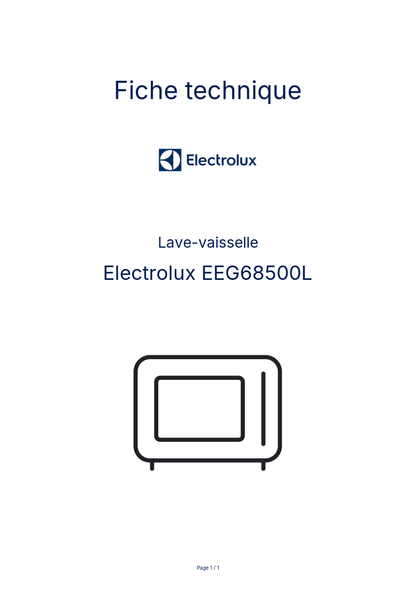 Image de la première page du manuel de l'appareil EEG68500L
