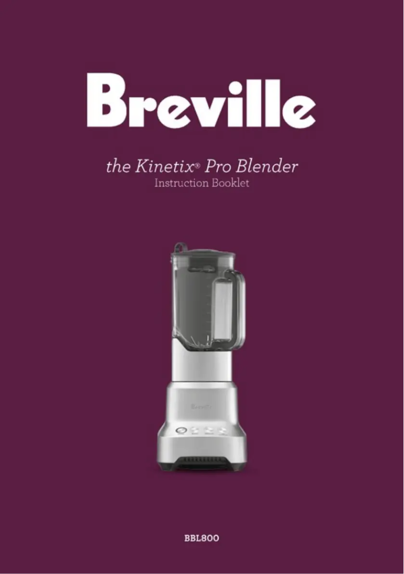 Page 1 de la notice Manuel utilisateur Breville the Kinetix Pro Blender BBL800