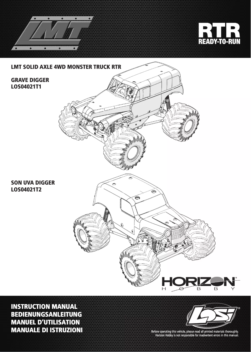 Page n°1 - Manuel utilisateur Losi LMT