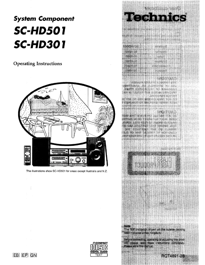 Page 1 de la notice Manuel utilisateur Panasonic SC-HD501