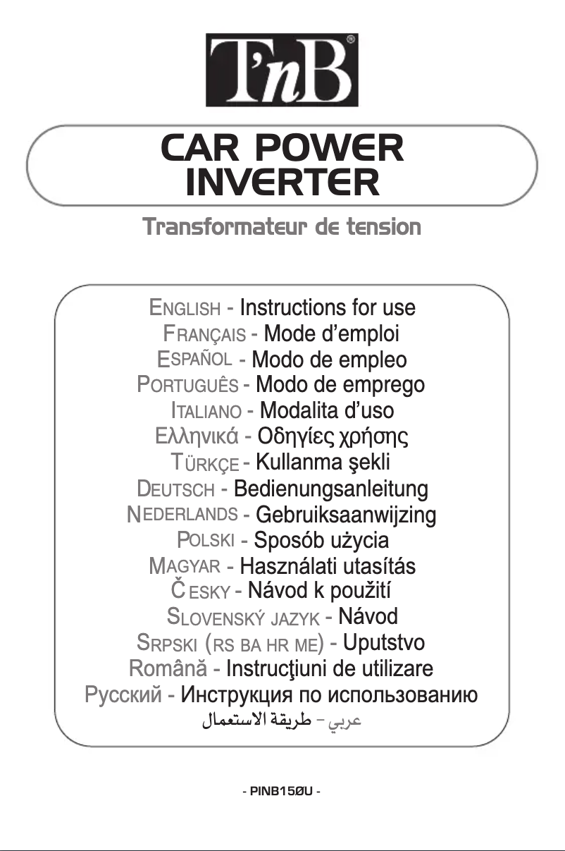 Page n°1 - Manuel utilisateur T'nB PINB150U
