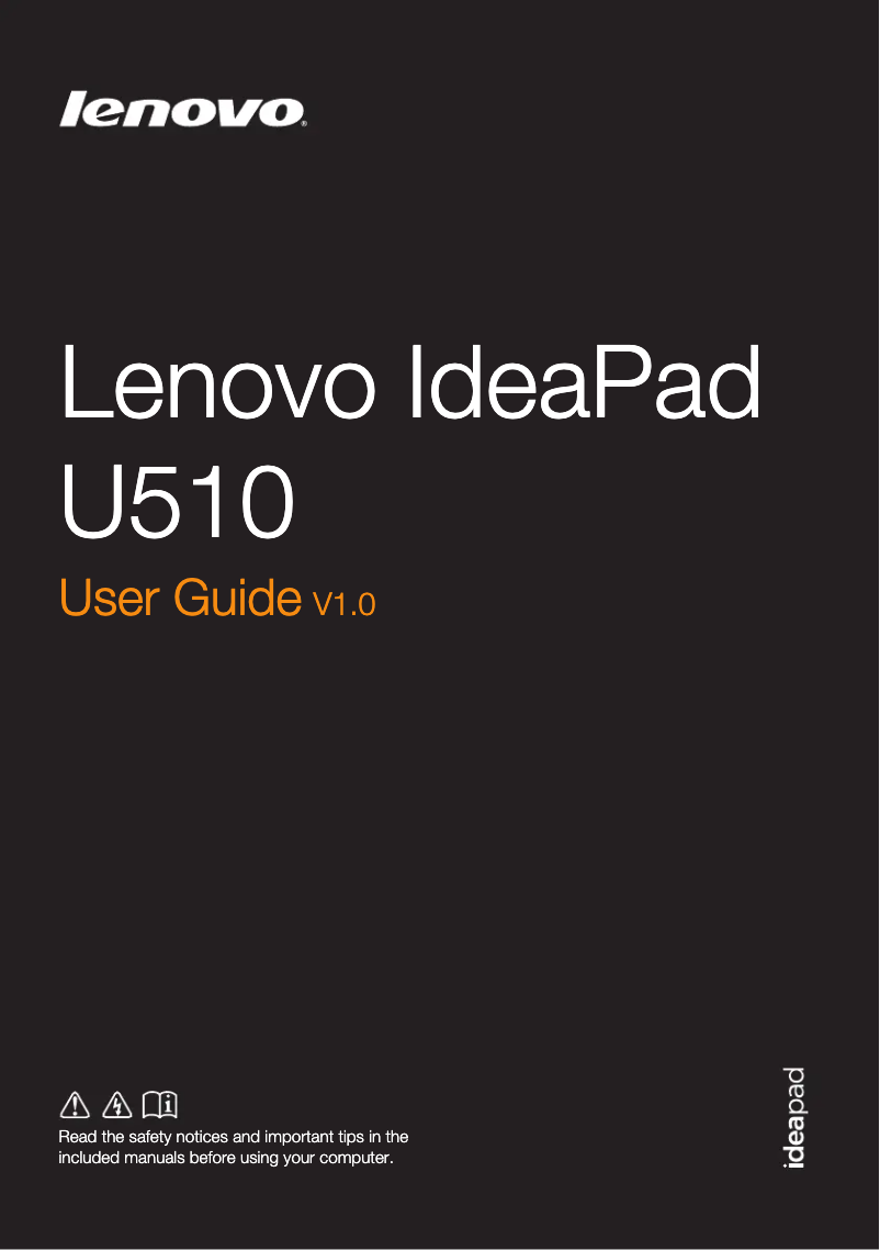 Page n°1 - Manuel utilisateur Lenovo IdeaPad U510