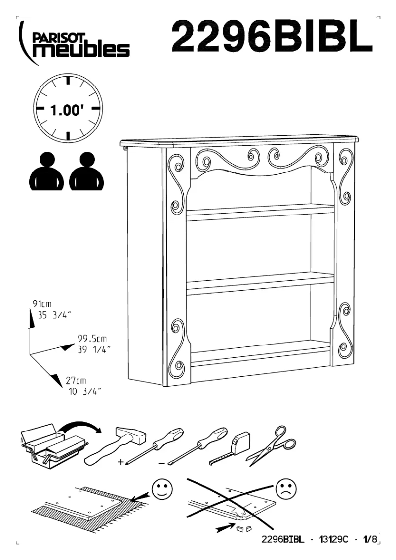 Page 1 de la notice Manuel utilisateur Parisot Alice 2296BIBL