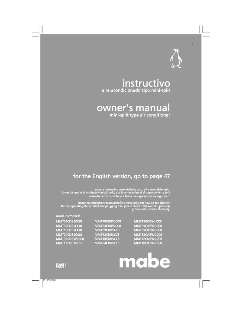 Image de la première page du manuel de l'appareil MMT36CDBWLCC8