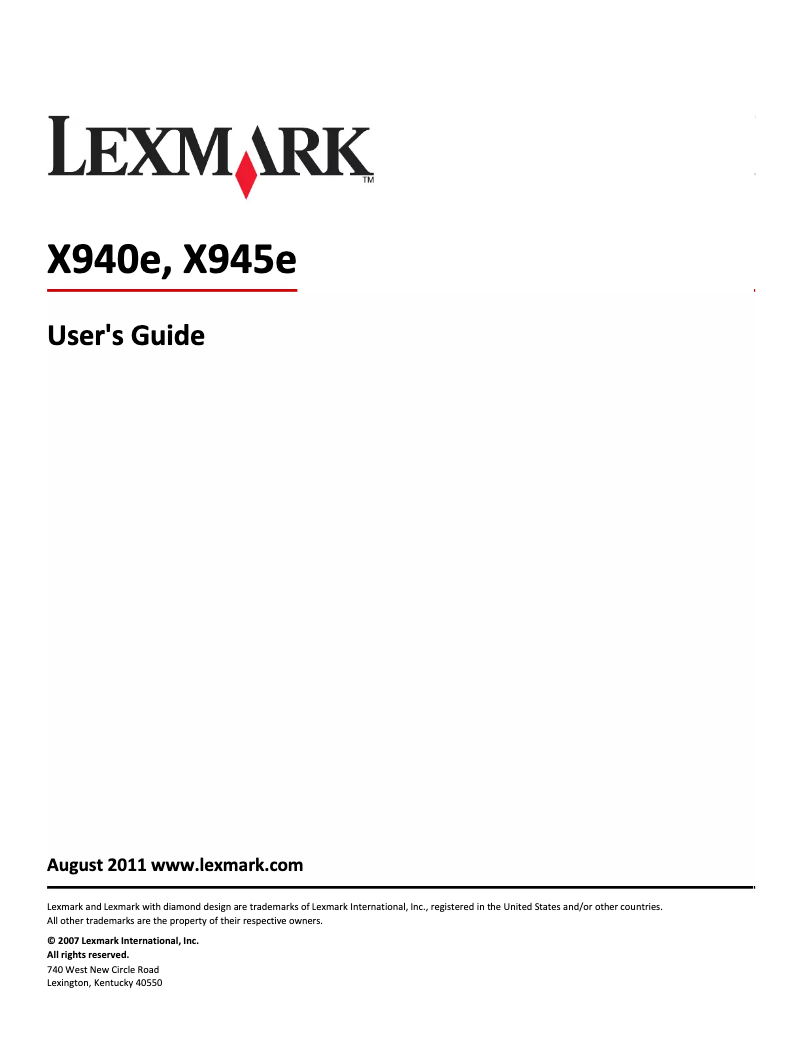 Image de la première page du manuel de l'appareil X940E