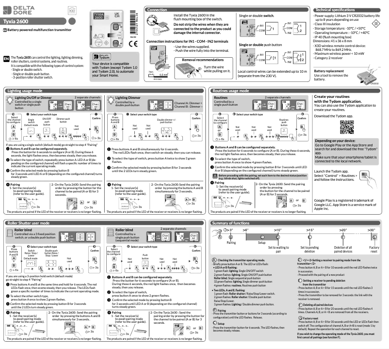 Página 1 del manual Manual de usuario Delta Dore Tyxia 2600