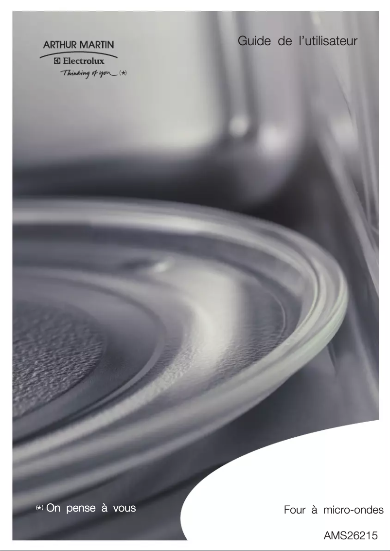 Page n°1 - Manuel utilisateur Arthur Martin-Electrolux AMS26215U