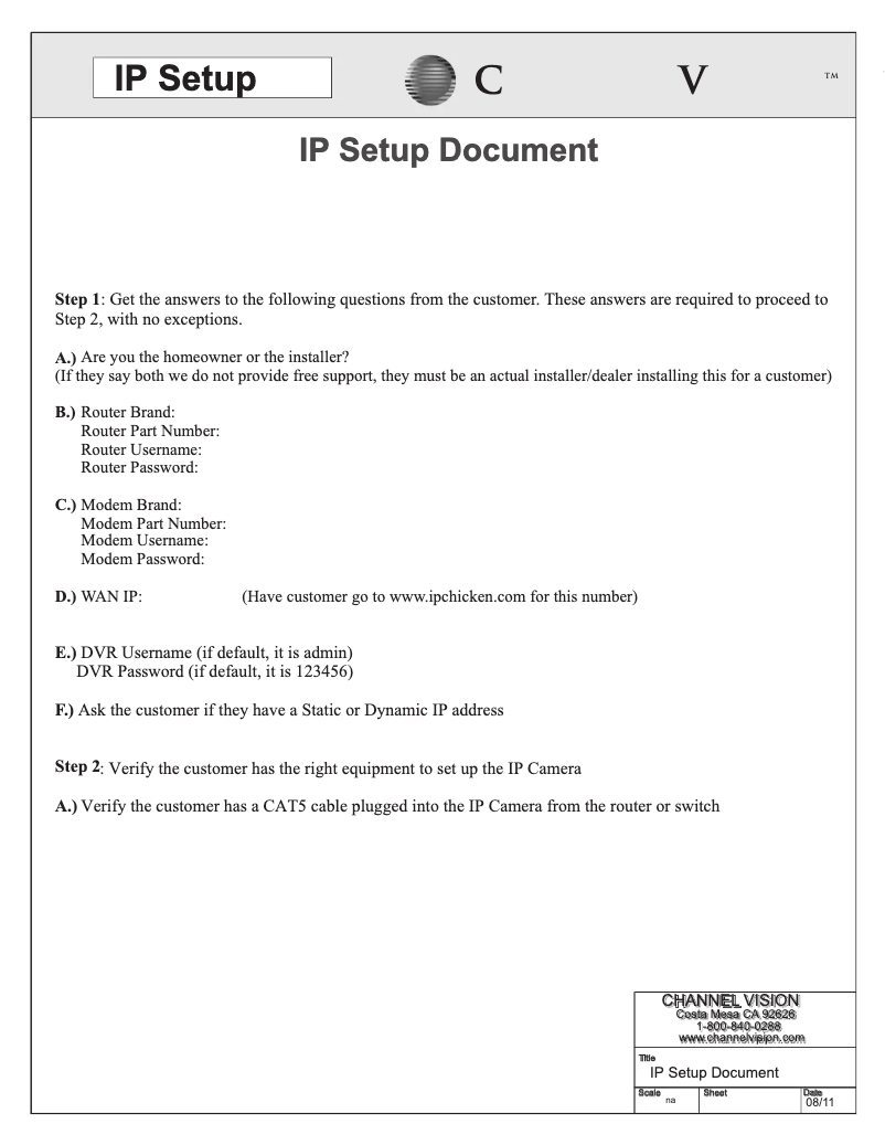 Page n°1 - Manuel utilisateur Channel Vision 6525-B
