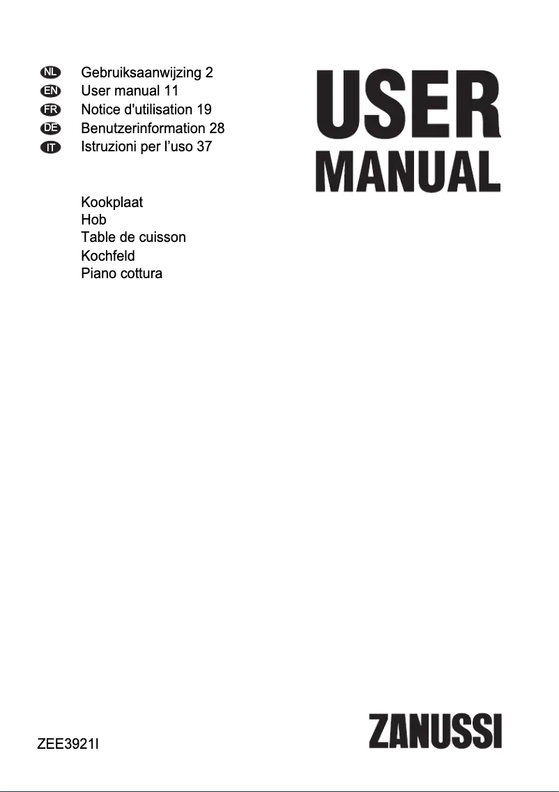 Image de la première page du manuel de l'appareil ZEE3921IXA