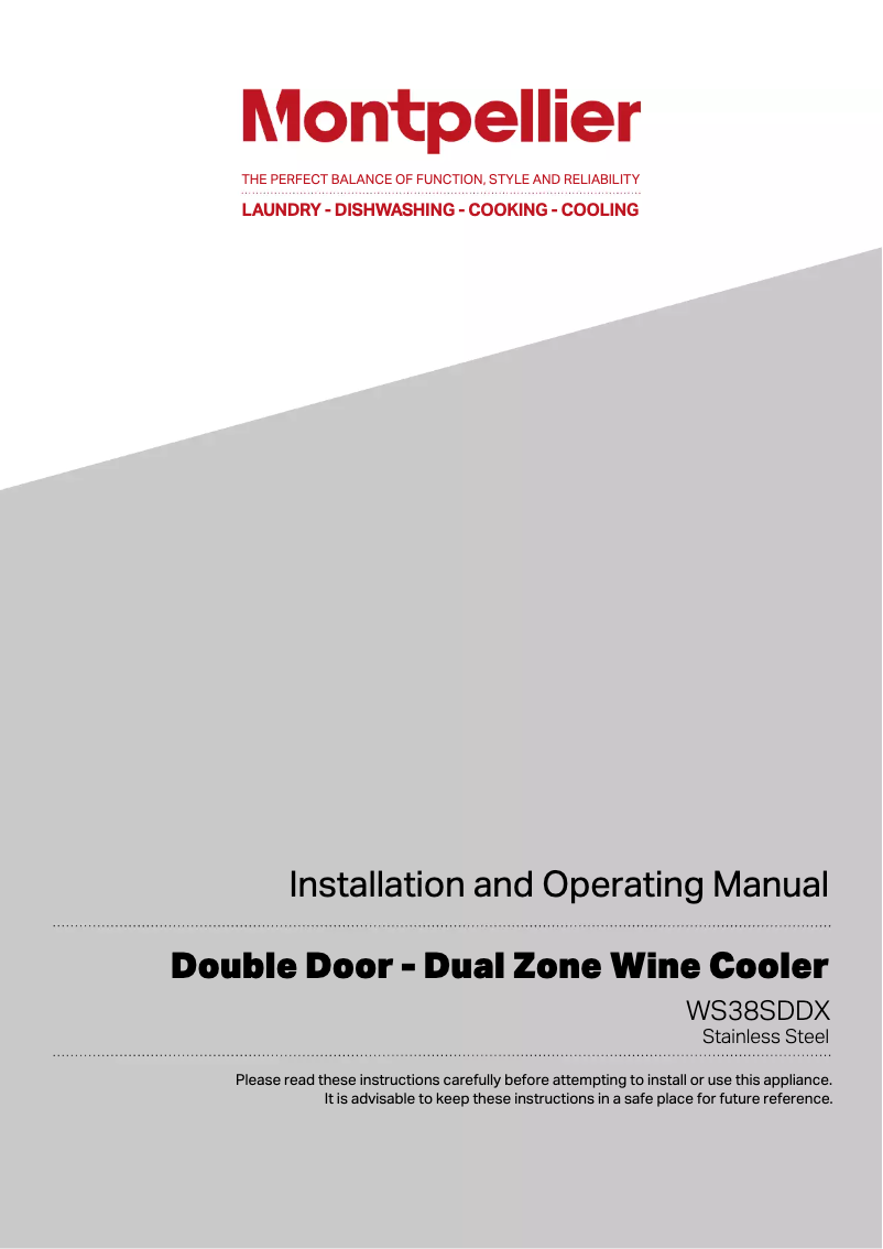 Page 1 of the manual User Manual Montpellier WS38SDDX