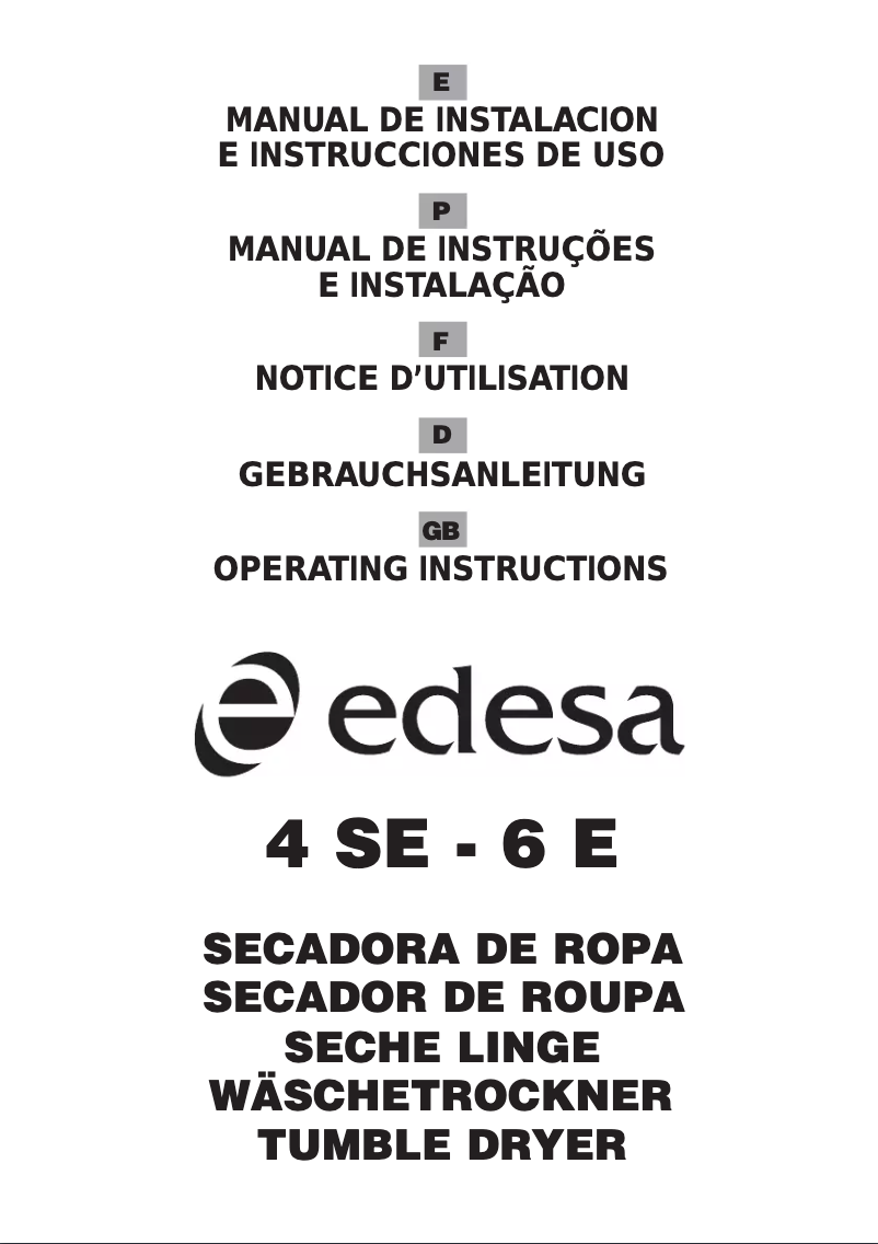 Página 1 del manual Manual de usuario Edesa 4SE-6E