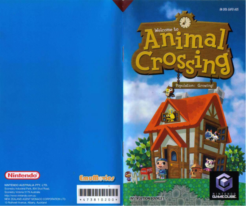 Page 1 de la notice Manuel utilisateur Nintendo Animal Crossing (GameCube)