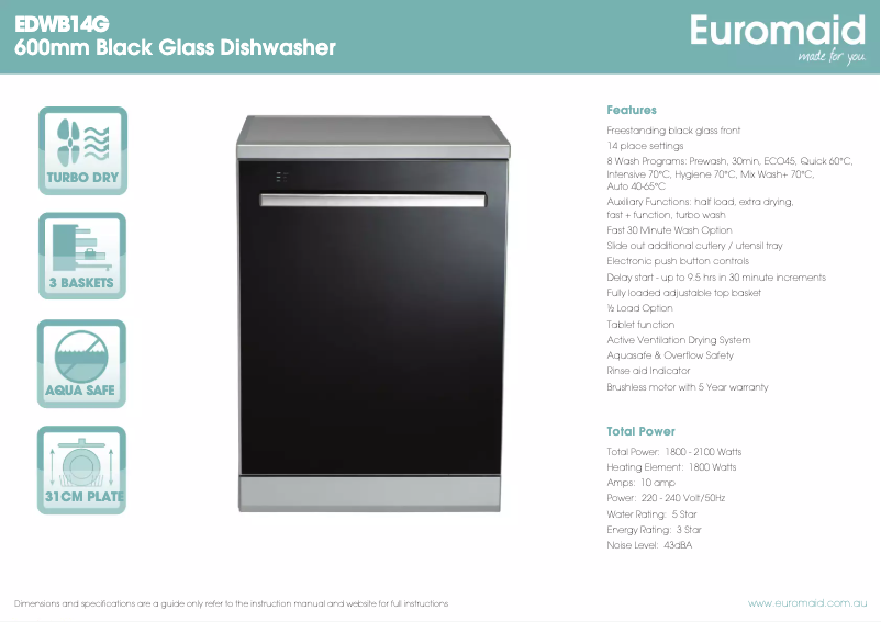 Image de la première page du manuel de l'appareil EDWB14G