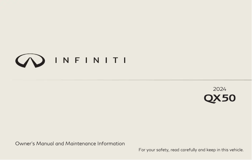 Page n°1 - Manuel utilisateur Infiniti QX50 (2024)