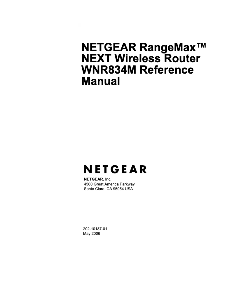 Page 1 de la notice Manuel utilisateur Netgear RangeMax Next WNR834M
